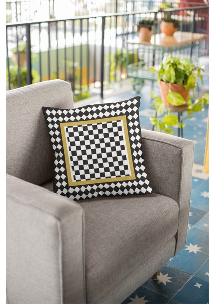 Tay Tüyü Dokuma Premium Kumaş Çift Taraflı Kırlent Fas Desen Yastık Kılıfı 43X43 Cm KRL073 fiyatları