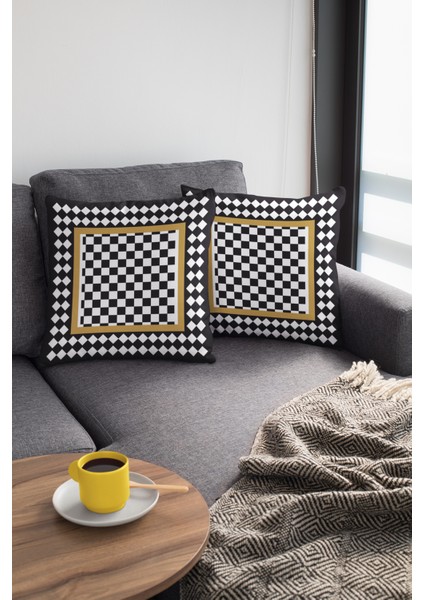 Tay Tüyü Dokuma Premium Kumaş Çift Taraflı Kırlent Fas Desen Yastık Kılıfı 43X43 Cm KRL073 modelleri