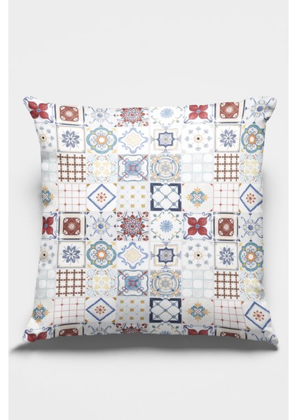 Çini Desenli Tay Tüyü Dokuma Premium Kumaş Çift Taraflı Kırlent Yastık Kılıfı 43X43 Cm KRL093 fiyatları