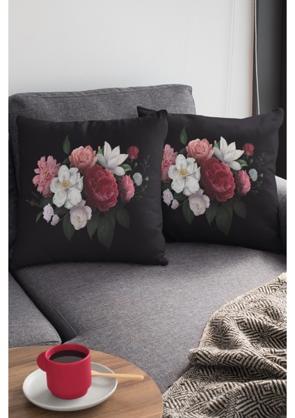 Premium Tay Tüyü Dokuma Kumaş Çiçekli Çift Taraflı Kırlent Yastık Kılıfı 43X43 Cm KRL436 modelleri