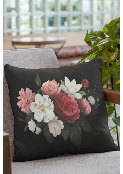 Premium Tay Tüyü Dokuma Kumaş Çiçekli Çift Taraflı Kırlent Yastık Kılıfı 43X43 Cm KRL436 fırsatları