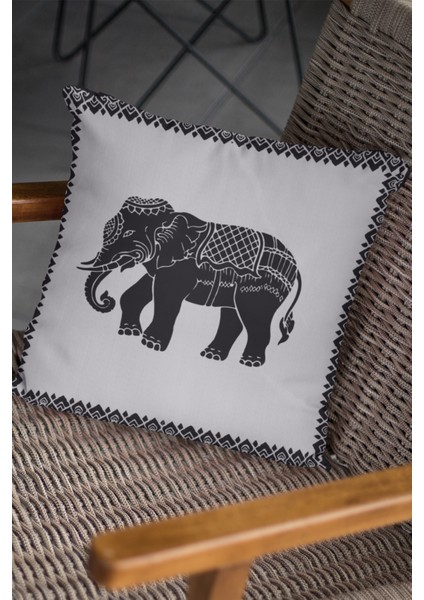 Tay Tüyü Dokuma Premium Kumaş Çift Taraflı Kırlent Filli Yastık Kılıfı 43X43 Cm KRL105 fiyatları