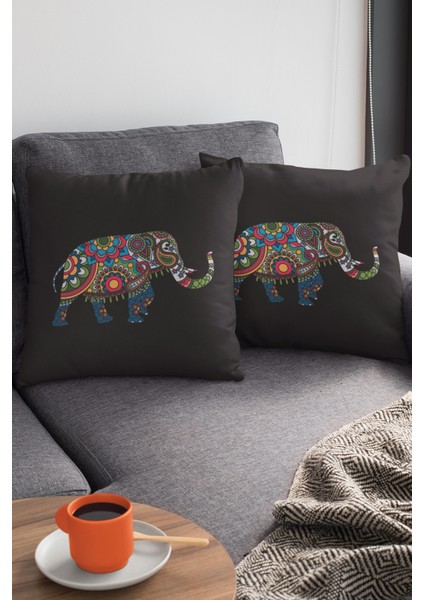 Premium Filli Tay Tüyü Çift Taraflı Kırlent Yastık Kılıfı Dokuma Kumaş 43X43 Cm KRL364 modelleri