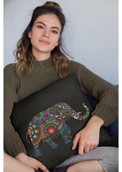 Premium Filli Tay Tüyü Çift Taraflı Kırlent Yastık Kılıfı Dokuma Kumaş 43X43 Cm KRL364 fırsatları