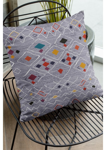 Bohem Premium Tay Tüyü Dokuma Kumaş Çift Taraflı Kırlent Yastık Kılıfı 43X43 Cm KRL132