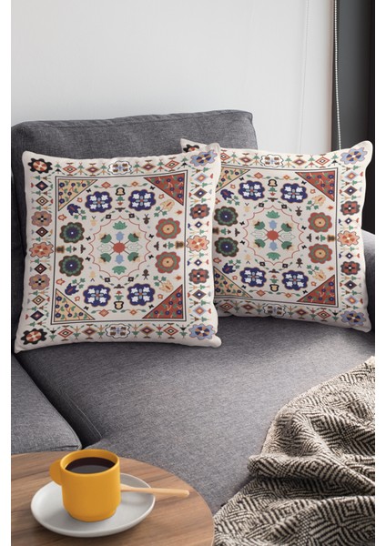 Dokuma Premium Tay Tüyü Kumaş Çift Taraflı Etnik Kırlent Yastık Kılıfı 43X43 Cm KRL357 modelleri