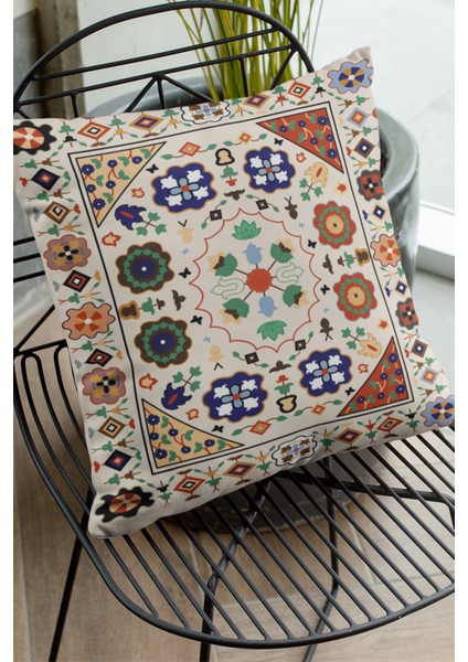 Dokuma Premium Tay Tüyü Kumaş Çift Taraflı Etnik Kırlent Yastık Kılıfı 43X43 Cm KRL357 fırsatları