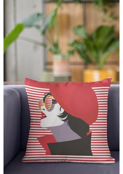 Modern Dokuma Premium Tay Tüyü Kumaş Çift Taraflı Kırlent Yastık Kılıfı 43X43 Cm KRL066