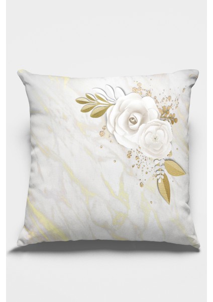 Çiçekli Kırlent Yastık Kılıfı Premium Tay Tüyü Dokuma Kumaş Çift Taraflı 43X43 Cm KRL437 fiyatları