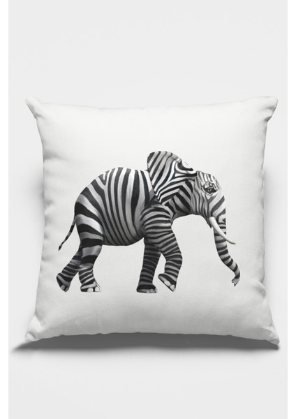 Çift Taraflı Kırlent Yastık Kılıfı Filli Premium Tay Tüyü Dokuma Kumaş 43X43 Cm KRL446