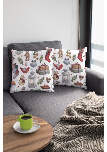 Premium Tay Tüyü Leke Tutmaz Kumaş Çift Taraflı Kırlent Yastık Kılıfı Christmas 43X43 Cm KRL058 modelleri