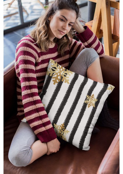 Leke Tutmaz Premium Tay Tüyü Kumaş Çift Taraflı Kırlent Yastık Kılıfı Christmas 43X43 Cm KRL158 fırsatları