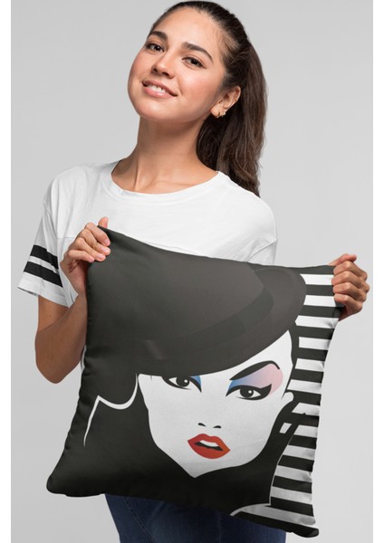 Tay Tüyü Dokuma Premium Kumaş Çift Taraflı Kırlent Modern Yastık Kılıfı 43X43 Cm KRL060 fırsatları