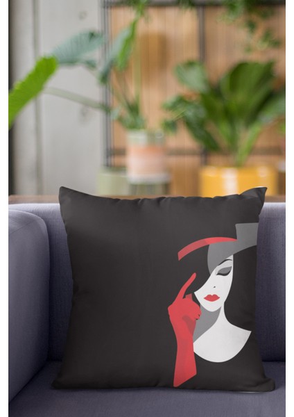 Premium Tay Tüyü Dokuma Kumaş Çift Taraflı Modern Kırlent Yastık Kılıfı 43X43 Cm KRL443