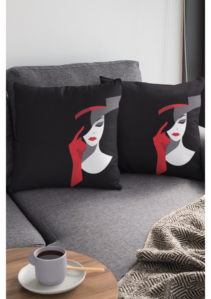 Premium Tay Tüyü Dokuma Kumaş Çift Taraflı Modern Kırlent Yastık Kılıfı 43X43 Cm KRL443 modelleri