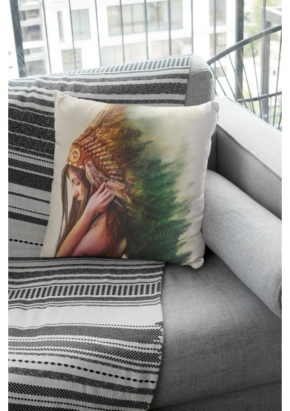 Çift Taraflı Kırlent Yastık Kılıfı Premium Tay Tüyü Dokuma Kızıl Derili Kumaş 43X43 Cm KRL063 fiyatları