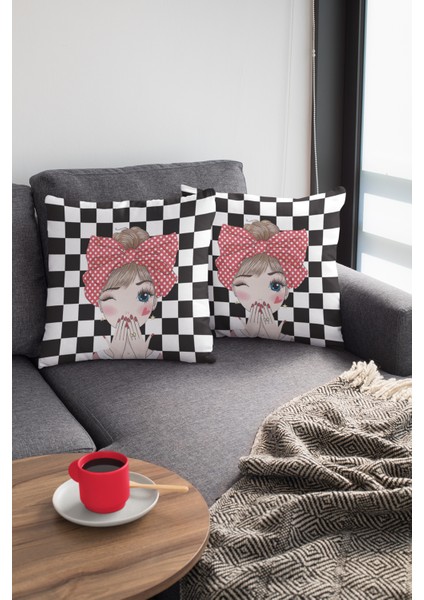 Pop Art Premium Kumaş Tay Tüyü Dokuma Dekoratif Çift Taraflı Kırlent Kılıfı 43X43 Cm KRL111 modelleri