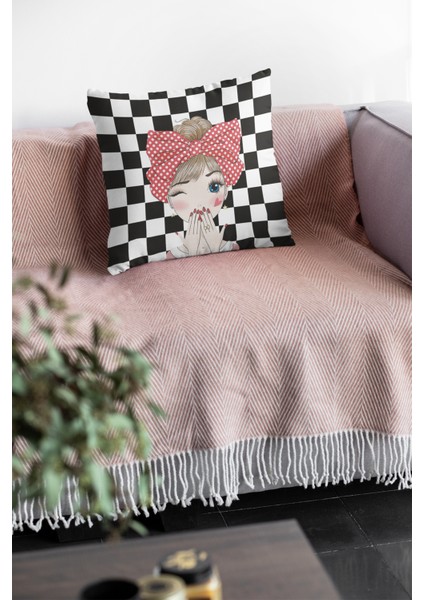 Pop Art Premium Kumaş Tay Tüyü Dokuma Dekoratif Çift Taraflı Kırlent Kılıfı 43X43 Cm KRL111 fırsatları
