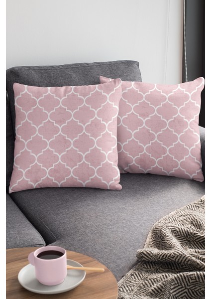 Tay Tüyü Dokuma Premium Kumaş Çift Taraflı Kırlent Fas Desen Yastık Kılıfı 43X43 Cm KRL149 modelleri