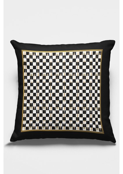 Tay Tüyü Dokuma Premium Kumaş Çift Taraflı Kırlent Fas Desen Yastık Kılıfı 43X43 Cm KRL224