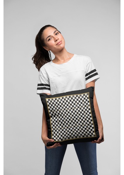 Tay Tüyü Dokuma Premium Kumaş Çift Taraflı Kırlent Fas Desen Yastık Kılıfı 43X43 Cm KRL224 fırsatları