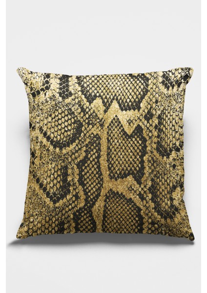 Tay Tüyü Dokuma Premium Kumaş Dekoratif Çift Taraflı Timsah Desen Kırlent Kılıfı 43X43 Cm KRL067