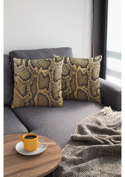 Tay Tüyü Dokuma Premium Kumaş Dekoratif Çift Taraflı Timsah Desen Kırlent Kılıfı 43X43 Cm KRL067 modelleri