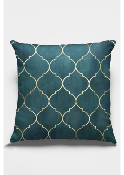 Fas Desen Premium Tay Tüyü Dokuma Kumaş Çift Taraflı Kırlent Yastık Kılıfı 43X43 Cm KRL259
