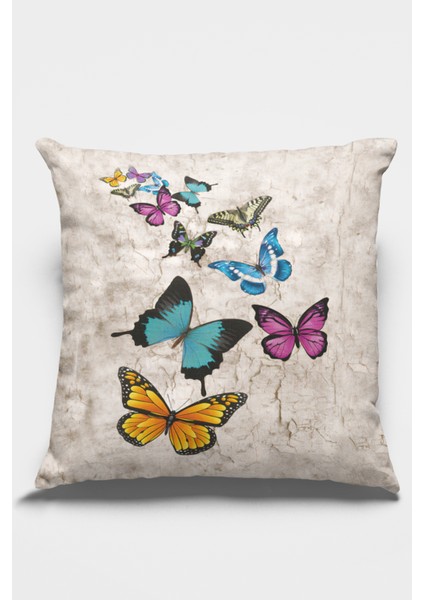 Dokuma Kelebekli Premium Tay Tüyü Kumaş Çift Taraflı Kırlent Yastık Kılıfı 43X43 Cm KRL130 fiyatları