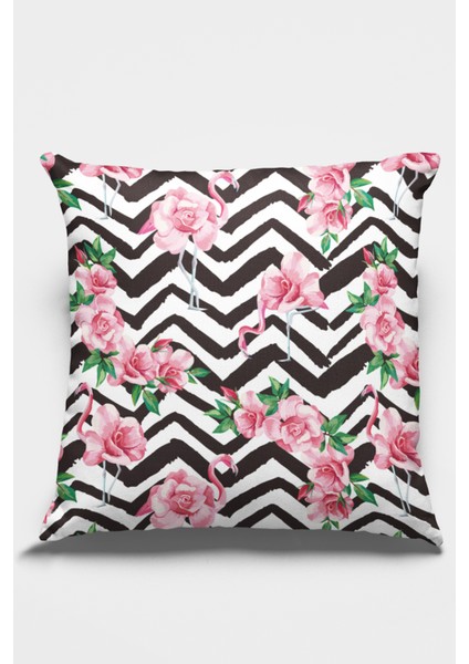 Tay Tüyü Dokuma Premium Kumaş Çift Taraflı Kırlent Flamingo Yastık Kılıfı 43X43 Cm KRL172 fiyatları