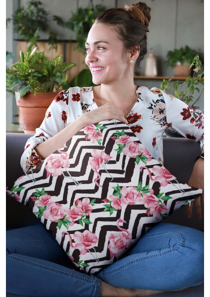 Tay Tüyü Dokuma Premium Kumaş Çift Taraflı Kırlent Flamingo Yastık Kılıfı 43X43 Cm KRL172 fırsatları
