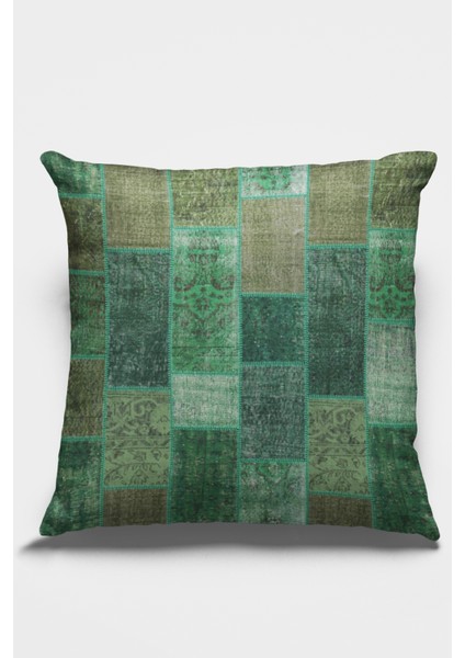 Premium Patchwork Tay Tüyü Çift Taraflı Kırlent Yastık Kılıfı Dokuma Kumaş 43X43 Cm KRL295