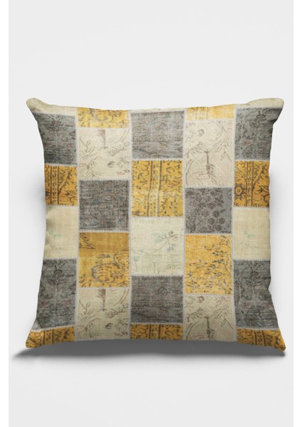 Çift Taraflı Kırlent Yastık Kılıfı Premium Tay Tüyü Dokuma Patchwork Kumaş 43X43 Cm KRL296 fiyatları