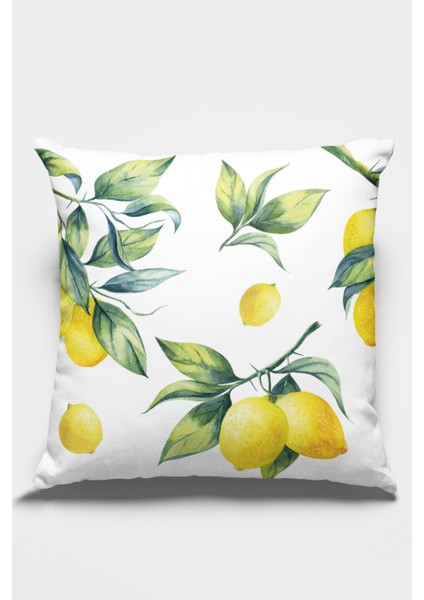 Tay Tüyü Dokuma Premium Kumaş Dekoratif Çift Taraflı Limonlu Kırlent Kılıfı 43X43 Cm KRL081 fiyatları