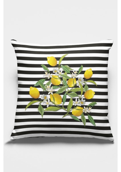 Limonlu Premium Kumaş Tay Tüyü Dokuma Dekoratif Çift Taraflı Kırlent Kılıfı 43X43 Cm KRL116 fiyatları