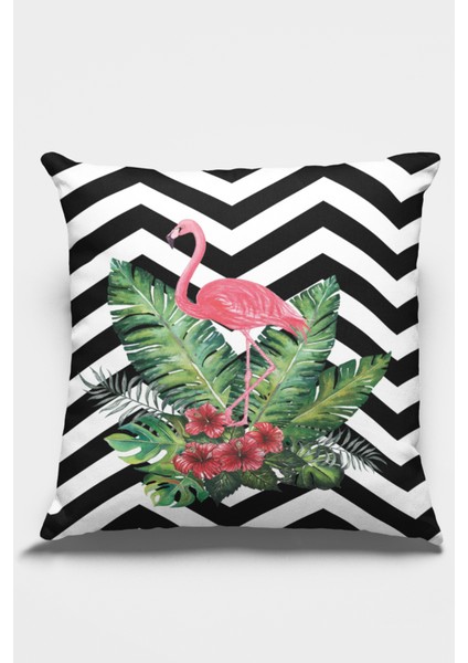 Premium Tay Tüyü Dokuma Kumaş Çift Taraflı Flamingo Kırlent Yastık Kılıfı 43X43 Cm KRL099 fiyatları