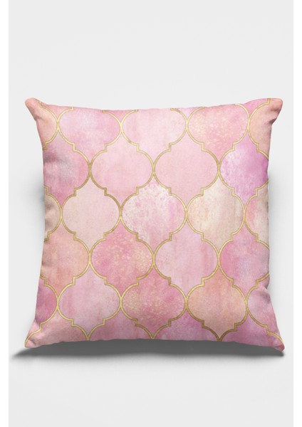 Dokuma Kumaş Premium Tay Tüyü Çift Taraflı Kırlent Yastık Kılıfı Fas Desen 43X43 Cm KRL367