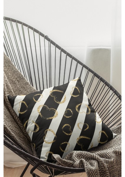 Tay Tüyü Dokuma Premium Leke Tutmaz Kumaş Çift Taraflı Kırlent Yastık Kılıfı Kalpli 43X43 Cm KRL353 fiyatları