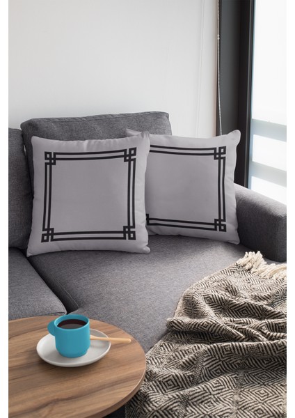 Premium Tay Tüyü Dokuma Kumaş Çerçeveli Çift Taraflı Kırlent Yastık Kılıfı 43X43 Cm KRL279 modelleri
