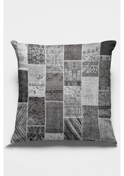 Tay Tüyü Dokuma Premium Kumaş Çift Taraflı Kırlent Patchwork Yastık Kılıfı 43X43 Cm KRL292 fiyatları
