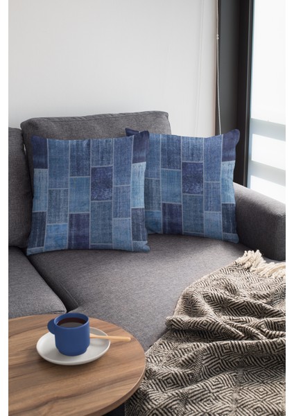 Patchwork Dokuma Kumaş Premium Tay Tüyü Çift Taraflı Kırlent Yastık Kılıfı 43X43 Cm KRL297