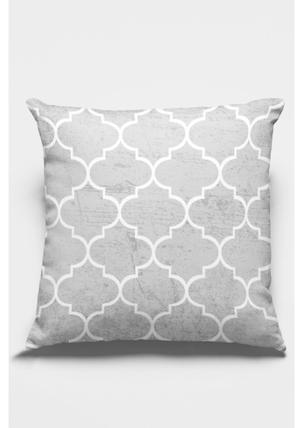Çift Taraflı Kırlent Yastık Kılıfı Premium Tay Tüyü Dokuma Fas Desen Kumaş 43X43 Cm KRL343