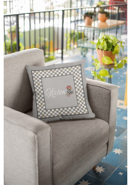 Dokuma Kumaş Premium Tay Tüyü Çift Taraflı Kırlent Yastık Kılıfı Fas Desen 43X43 Cm KRL165