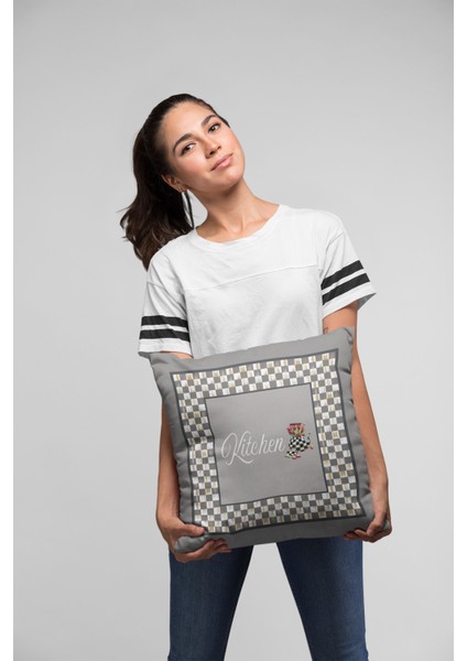 Dokuma Kumaş Premium Tay Tüyü Çift Taraflı Kırlent Yastık Kılıfı Fas Desen 43X43 Cm KRL165