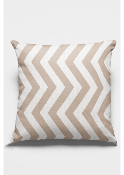 Zigzag Dokuma Premium Tay Tüyü Kumaş Çift Taraflı Kırlent Yastık Kılıfı 43X43 Cm KRL139