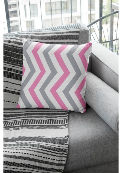 Çift Taraflı Kırlent Yastık Kılıfı Premium Tay Tüyü Dokuma Zigzag Kumaş 43X43 Cm KRL304 fiyatları