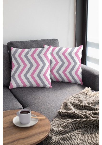 Çift Taraflı Kırlent Yastık Kılıfı Premium Tay Tüyü Dokuma Zigzag Kumaş 43X43 Cm KRL304 modelleri