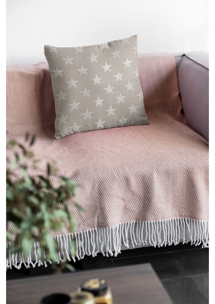 Premium Tay Tüyü Dokuma Kumaş Çift Taraflı Yıldızlı Kırlent Yastık Kılıfı 43X43 Cm KRL372 fiyatları
