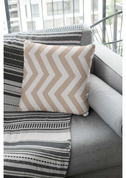 Zigzag Dokuma Premium Tay Tüyü Kumaş Çift Taraflı Kırlent Yastık Kılıfı 43X43 Cm KRL139 fiyatları