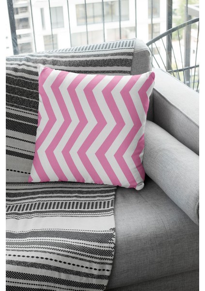Premium Zigzag Tay Tüyü Çift Taraflı Kırlent Yastık Kılıfı Dokuma Kumaş 43X43 Cm KRL303 fiyatları